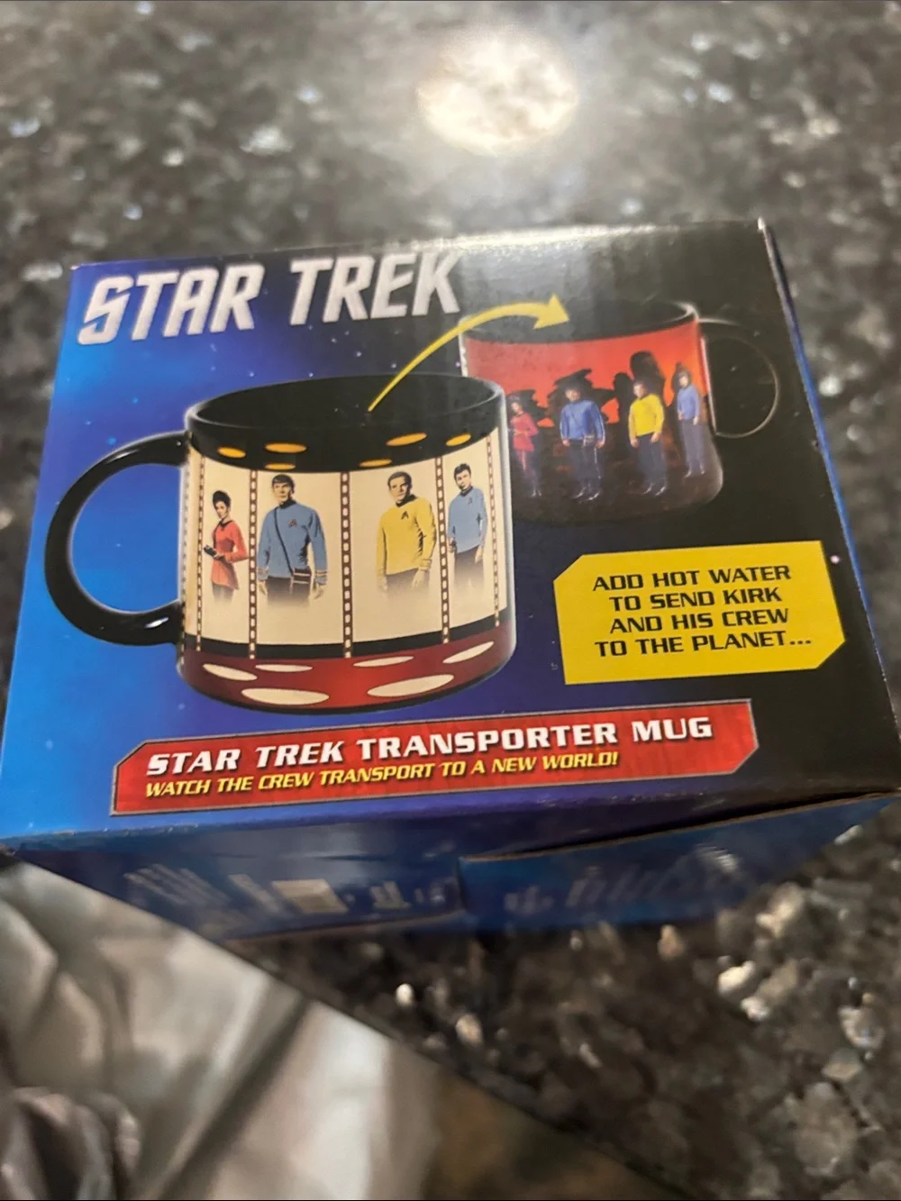 Star Trek Heat-Change Transporter Mug - Black with Multicolor Crew Art